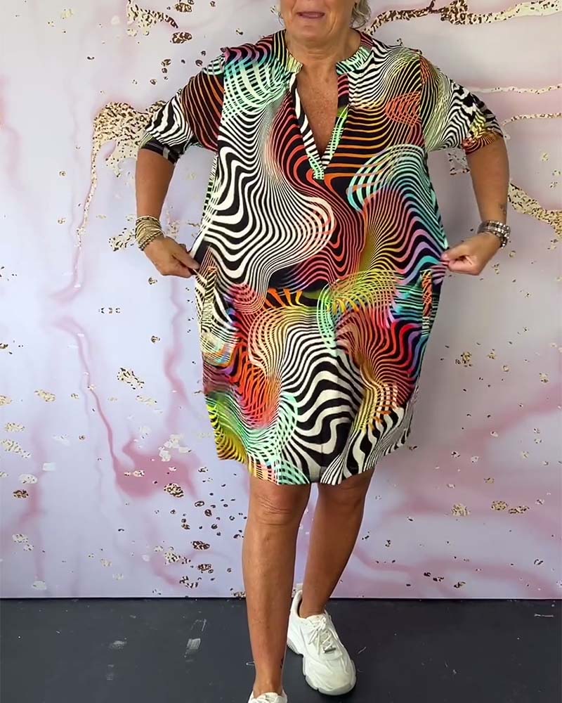 Rea™ Colourful V-Neck Dress