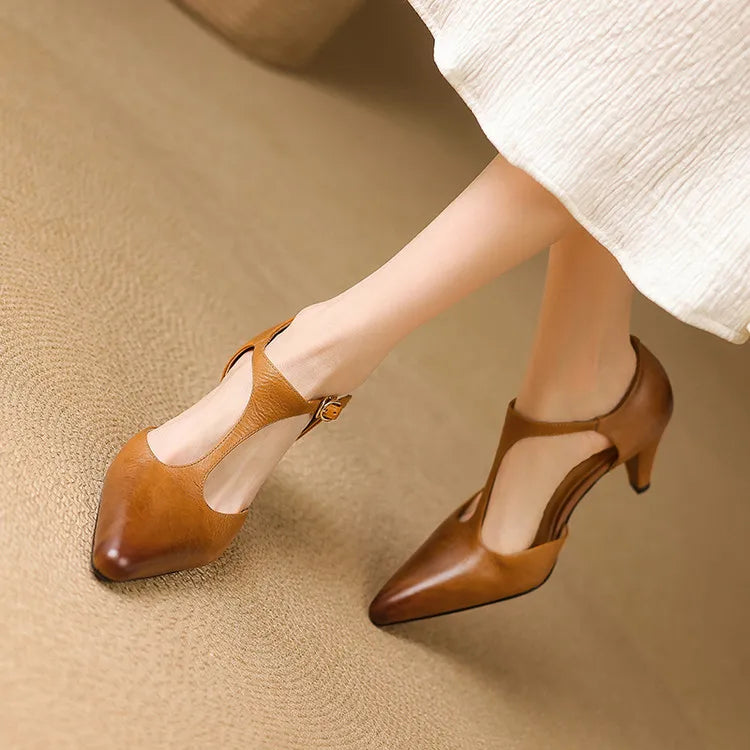 Celia™ Genuine Leather Heels