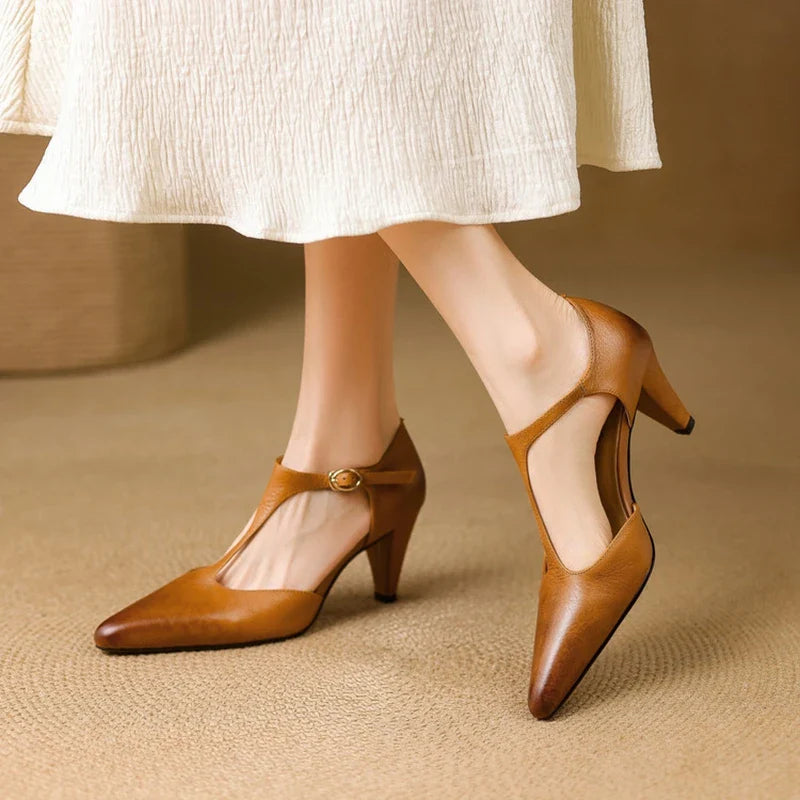 Celia™ Genuine Leather Heels