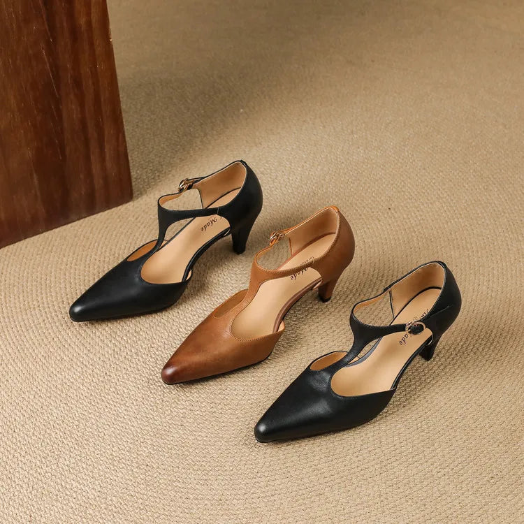 Celia™ Genuine Leather Heels