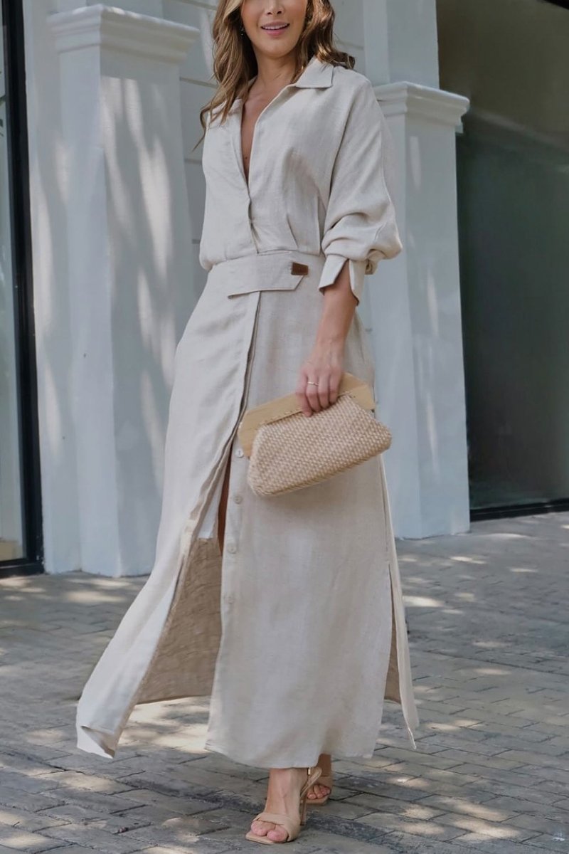 Elise™ Breezy Linen Shirt Dress