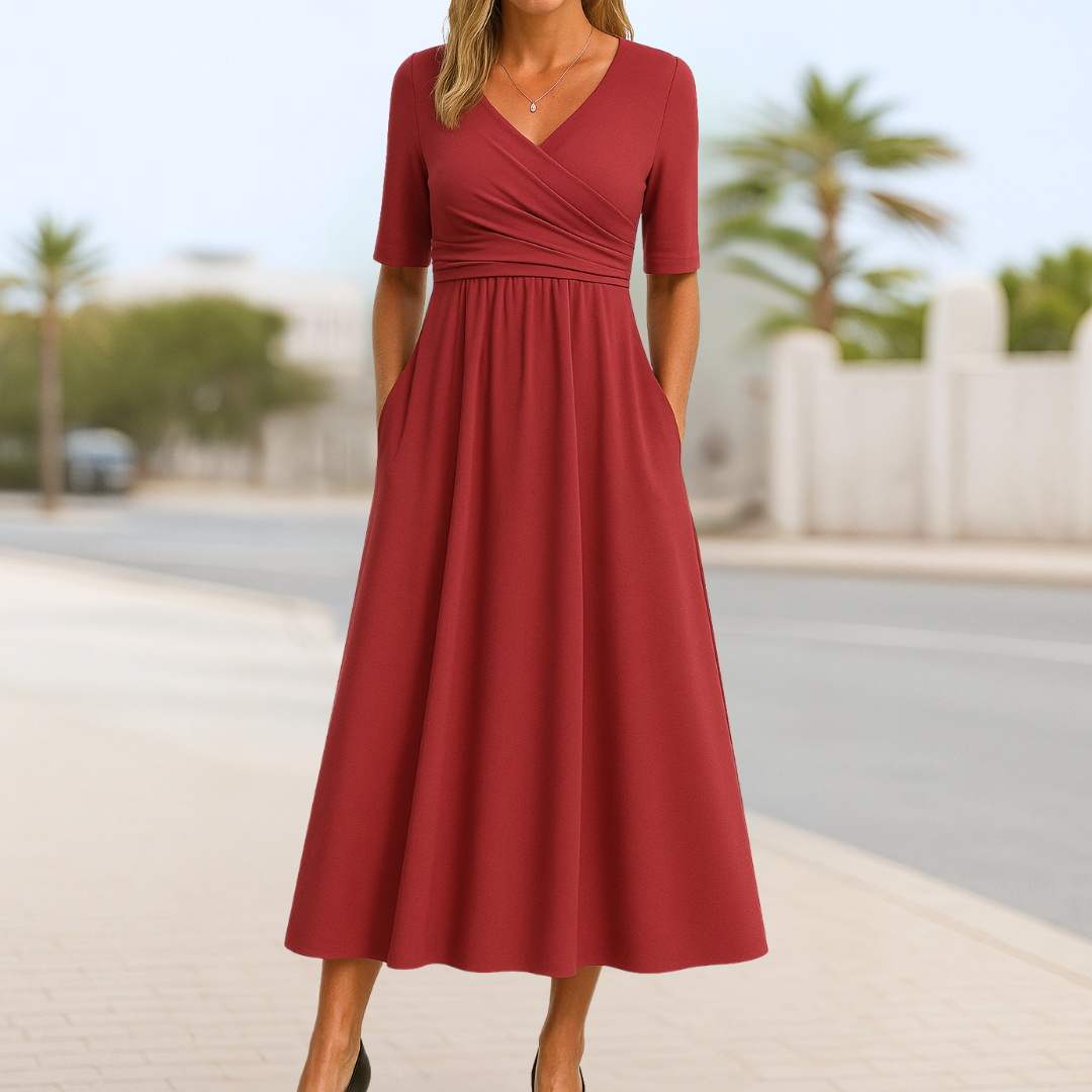 Odette™ Crossed Short Sleeve Dress