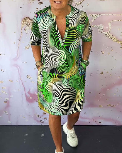 Rea™ Colourful V-Neck Dress