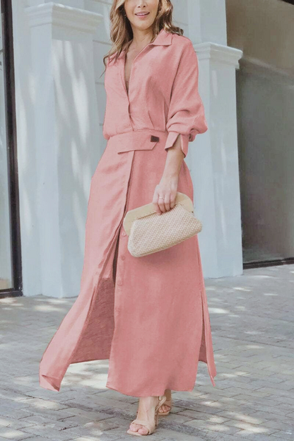 Elise™ Breezy Linen Shirt Dress