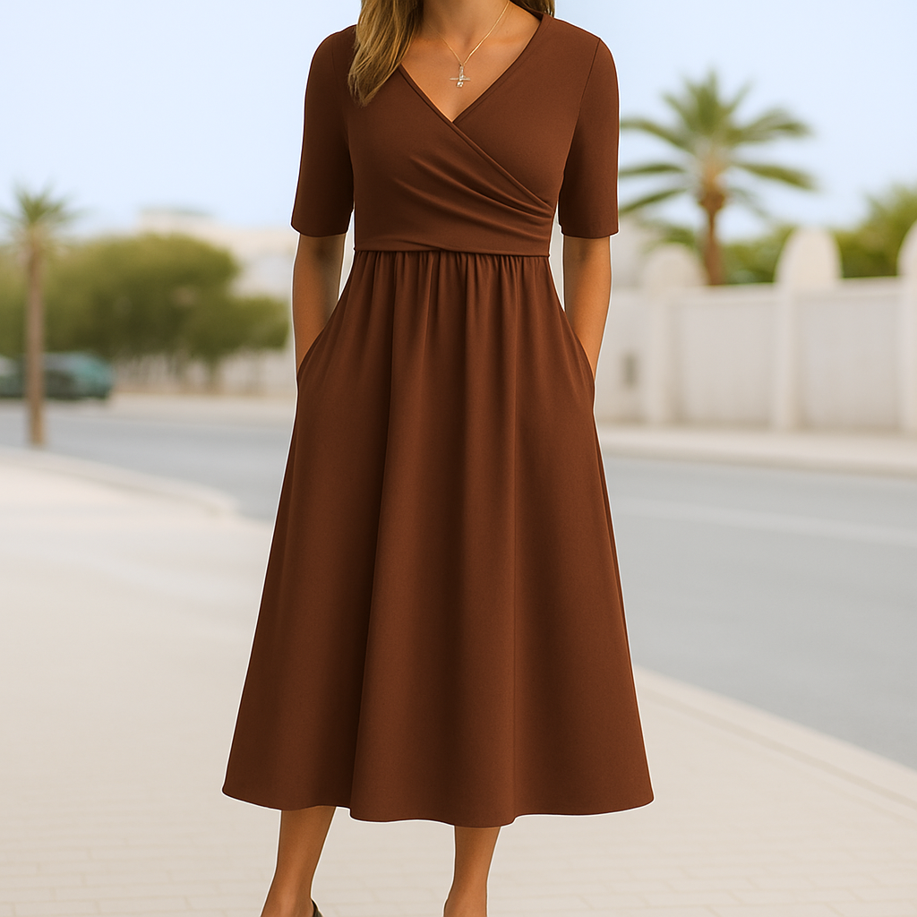 Odette™ Crossed Short Sleeve Dress