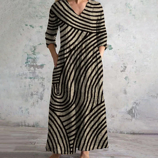 Kyra™ Vintage Striped Maxi Dress