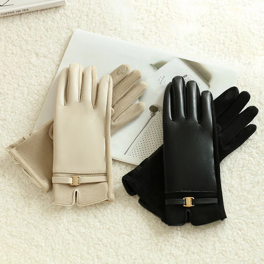 Clara™ Elegant Vegan Leather Gloves