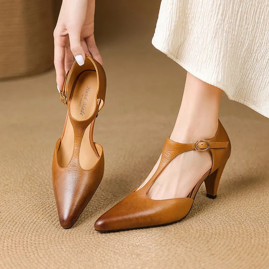 Celia™ Genuine Leather Heels