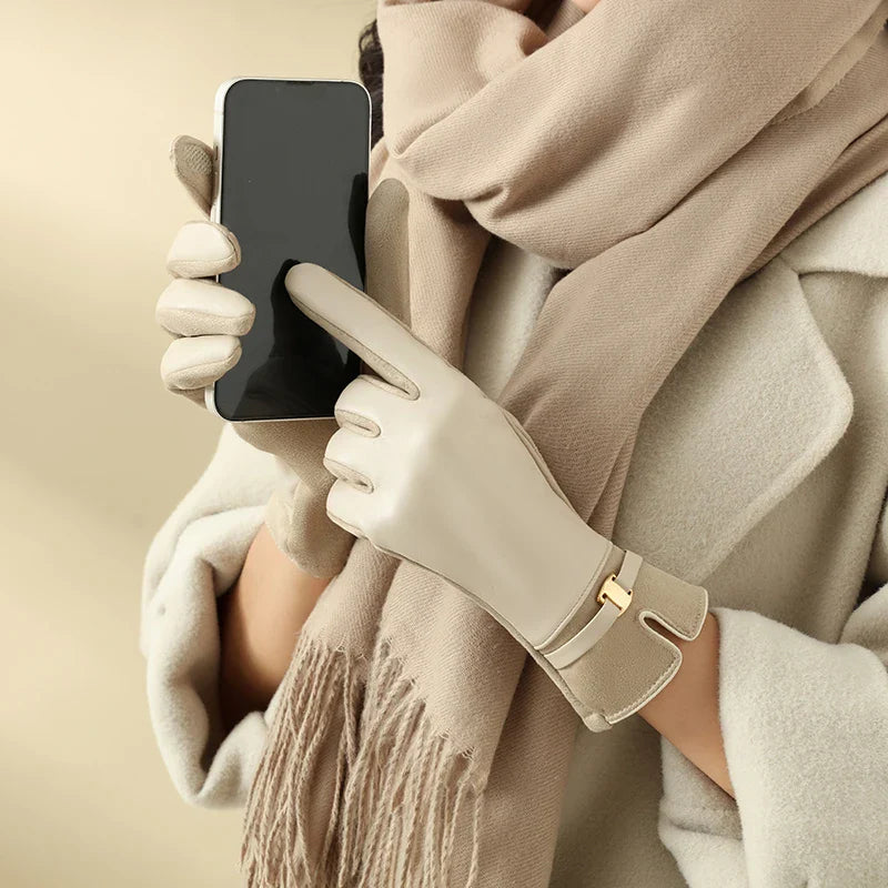Clara™ Elegant Vegan Leather Gloves