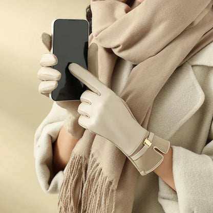 Clara™ Elegant Vegan Leather Gloves