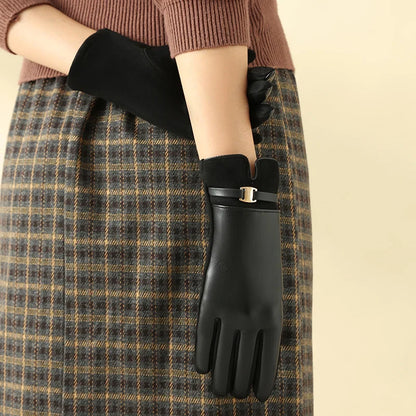 Clara™ Elegant Vegan Leather Gloves