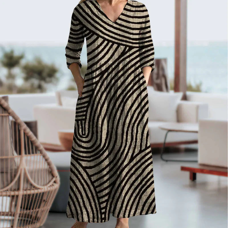 Kyra™ Vintage Striped Maxi Dress