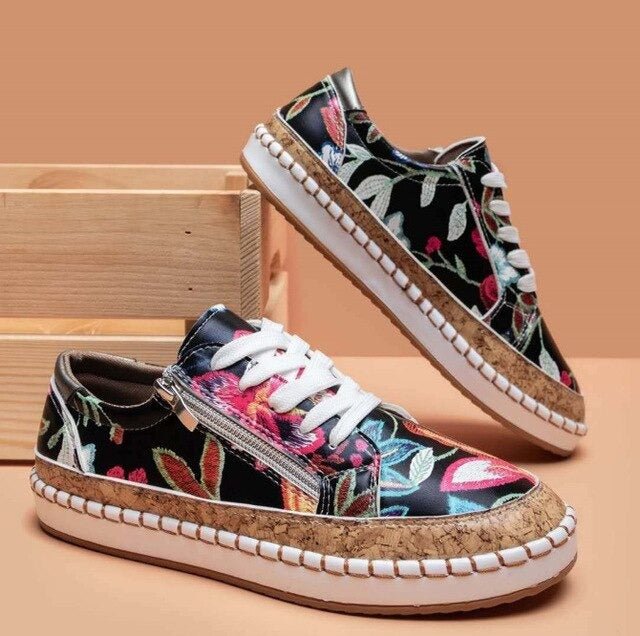 Nora™ Floral Orthopedic Zipper Sneakers