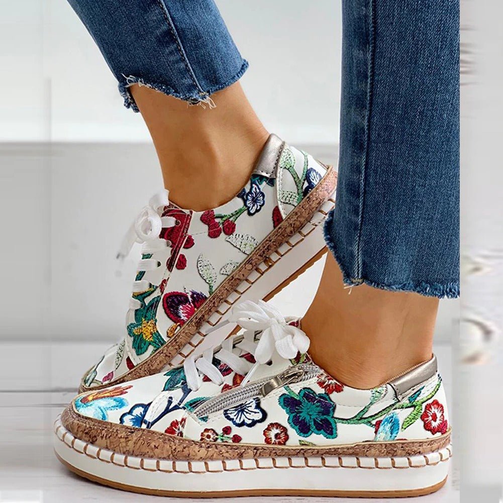 Nora™ Floral Orthopedic Zipper Sneakers