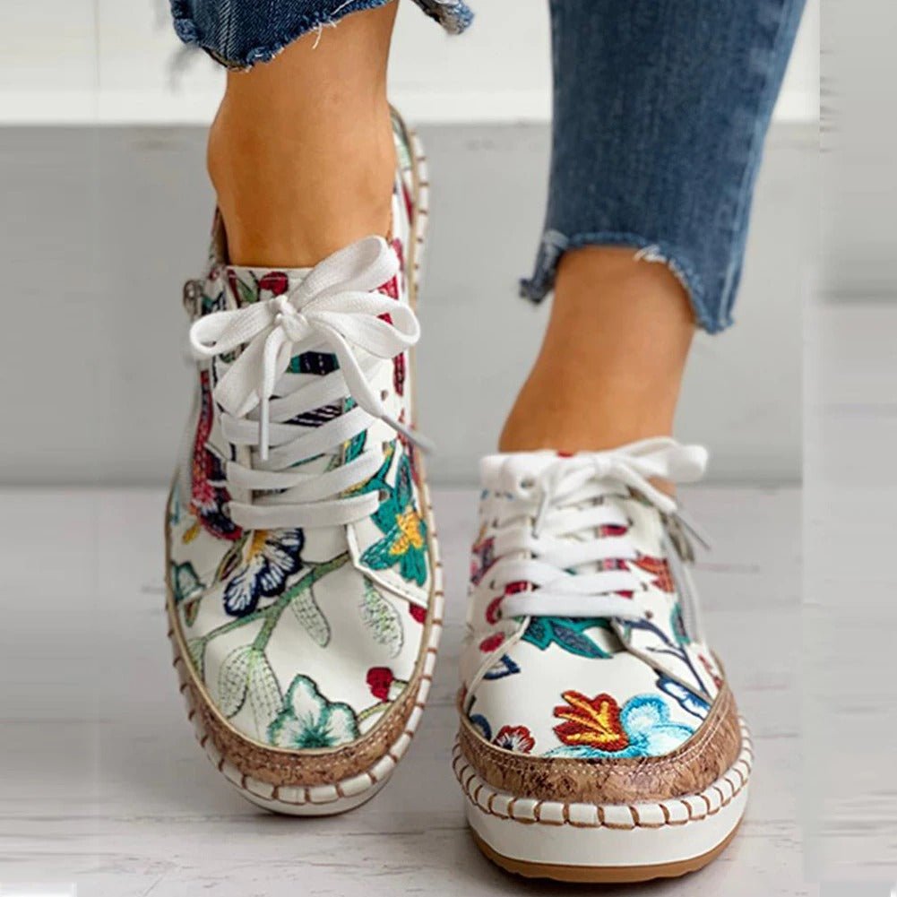 Nora™ Floral Orthopedic Zipper Sneakers