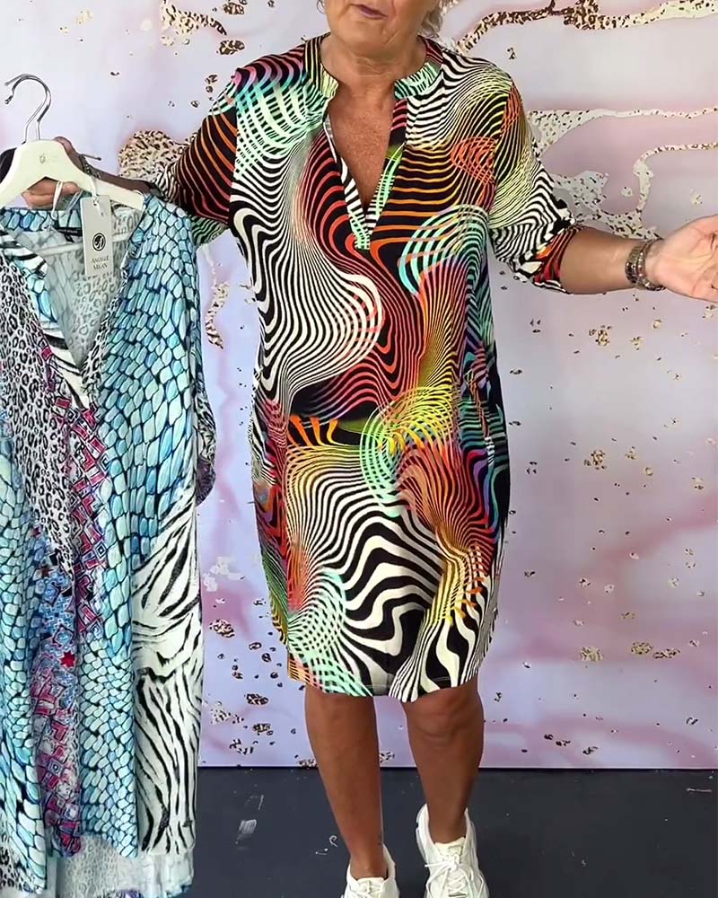Rea™ Colourful V-Neck Dress
