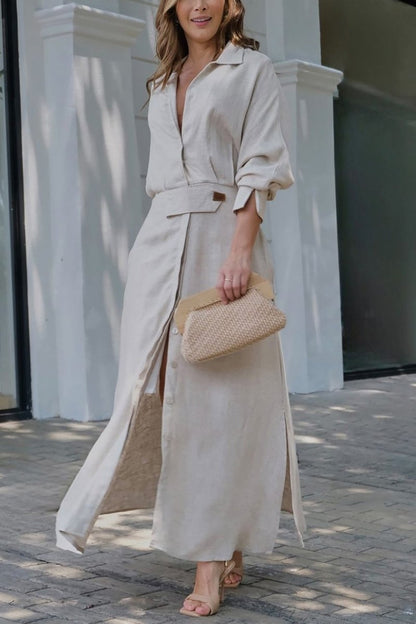 Elise™ Breezy Linen Shirt Dress
