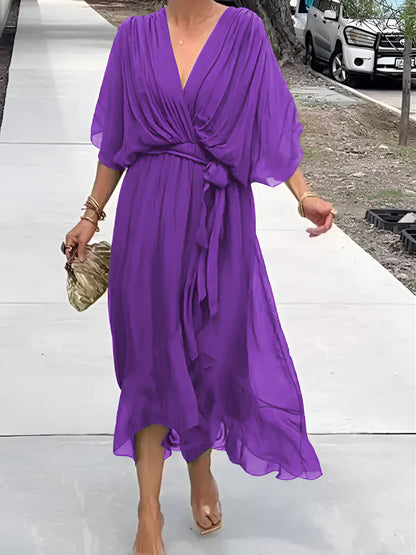 Sarah™ Flowy Chiffon V-Neck Dress