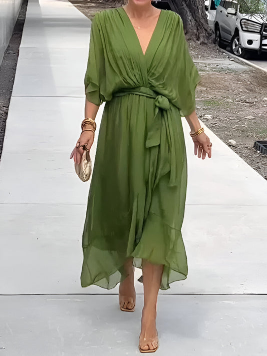 Sarah™ Flowy Chiffon V-Neck Dress