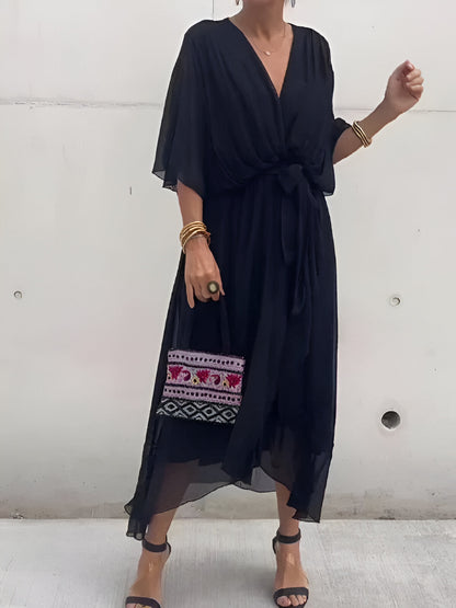 Sarah™ Flowy Chiffon V-Neck Dress