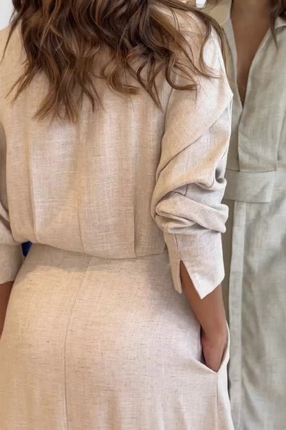Elise™ Breezy Linen Shirt Dress