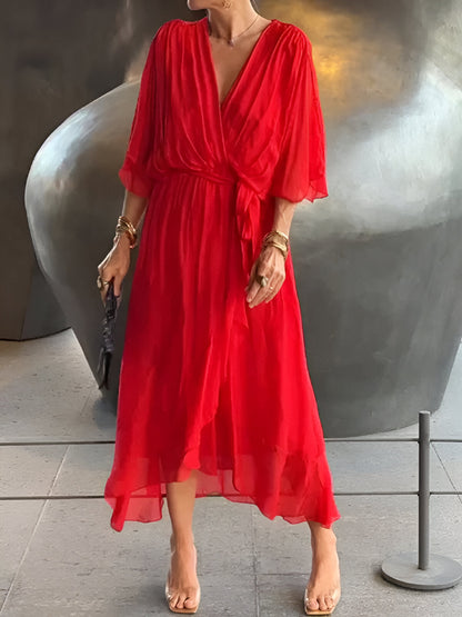 Sarah™ Flowy Chiffon V-Neck Dress
