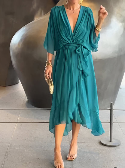 Sarah™ Flowy Chiffon V-Neck Dress
